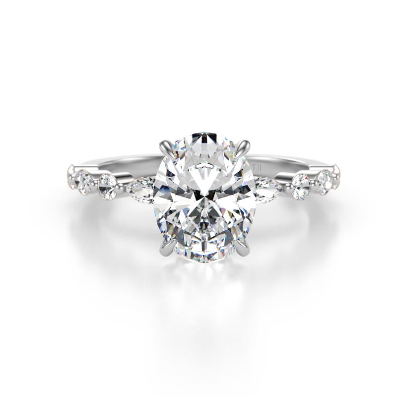 Laila 2.48 ctw IGI Certified Lab Grown Diamond Oval Shape (9x7 mm) Hidden Halo Engagement Ring 
