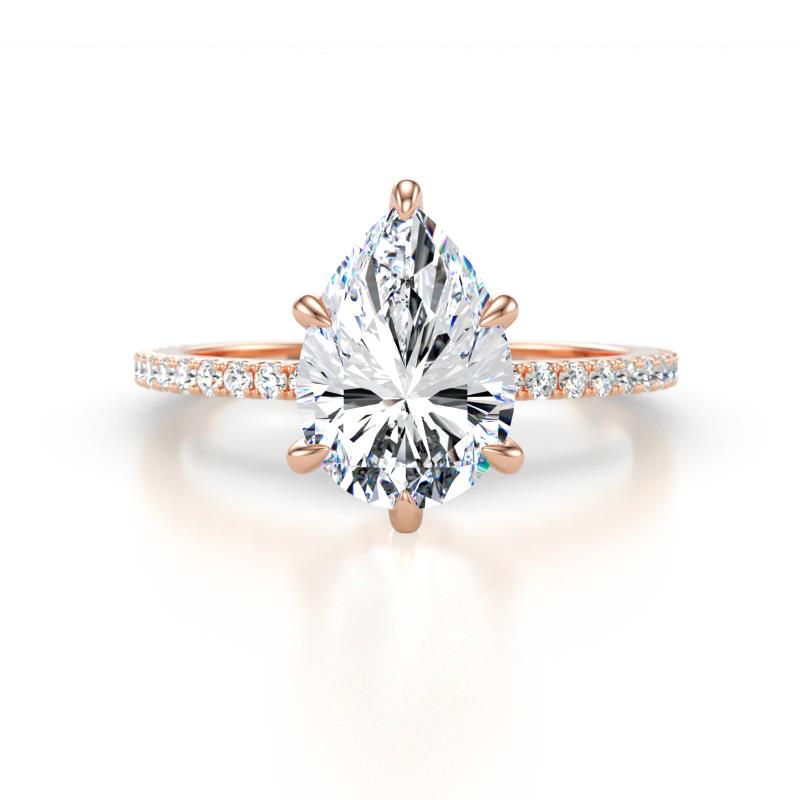 Aisha 2.06 ctw IGI Certified Lab Grown Diamond (9x6 mm) Pear Shape Hidden Halo accented Lab Grown Diamond Women Engagement ring