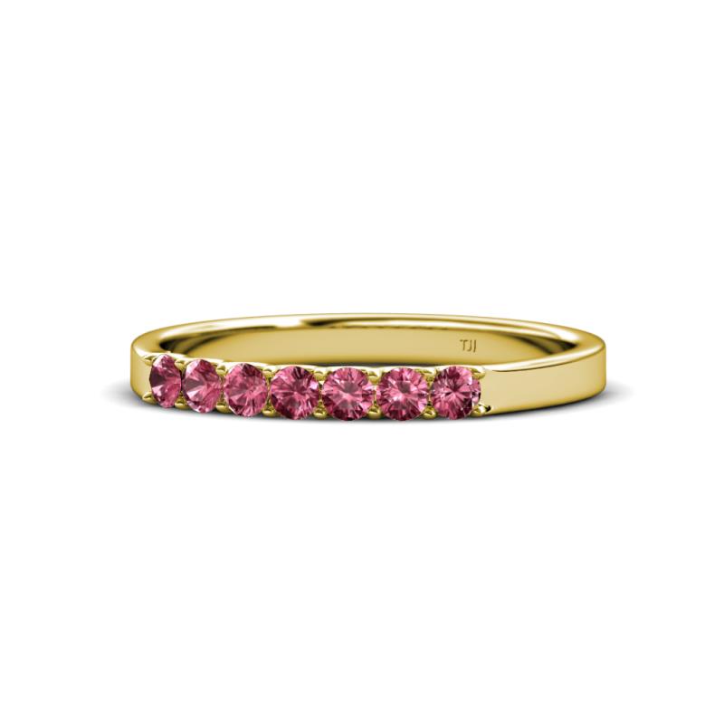 Fiala 2.70 mm Pink Tourmaline 7 Stone Wedding Band 