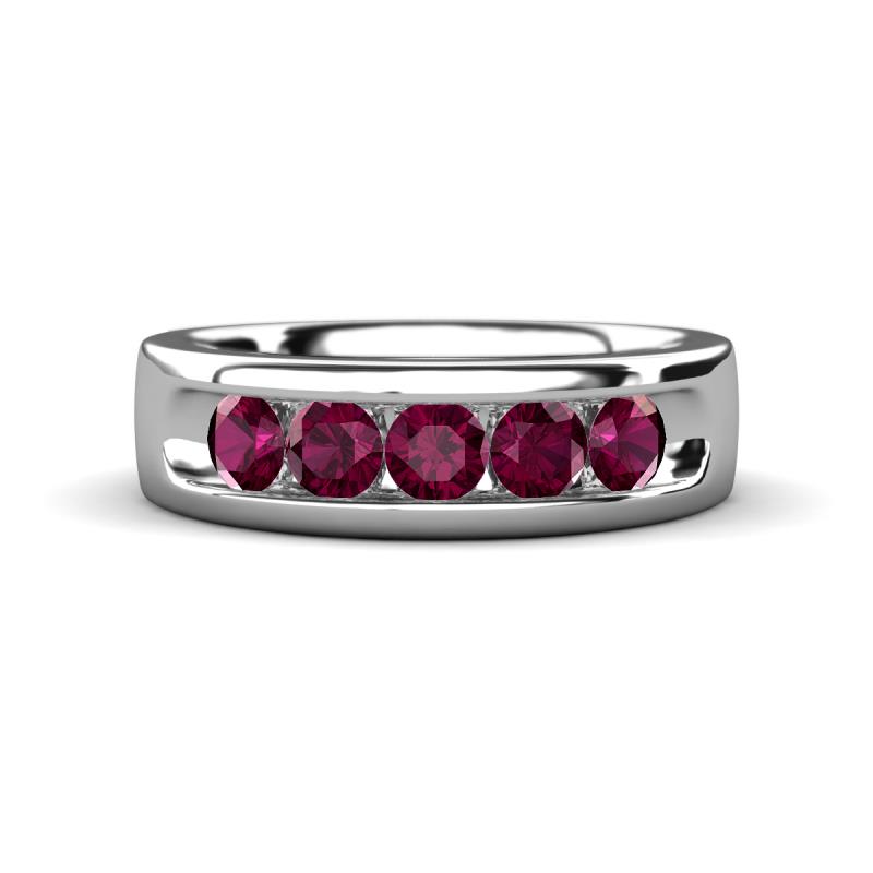 Caleb 0.89 ctw Rhodolite Garnet Comfort Fit Men Wedding Band (6 mm) 