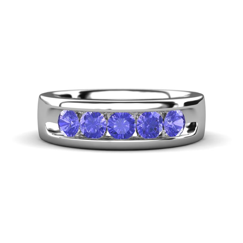 Caleb 0.80 ctw Tanzanite Comfort Fit Men Wedding Band (6 mm) 