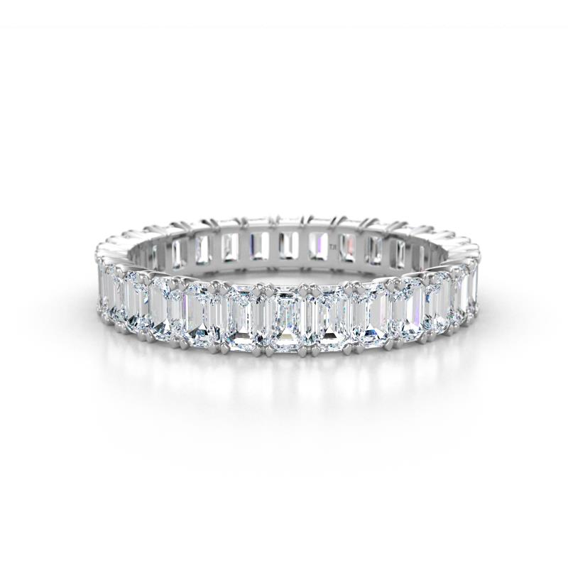 Hailey 3.00 ctw Emerald Shape Lab Grown Diamond (3x2 mm) Eternity Band 