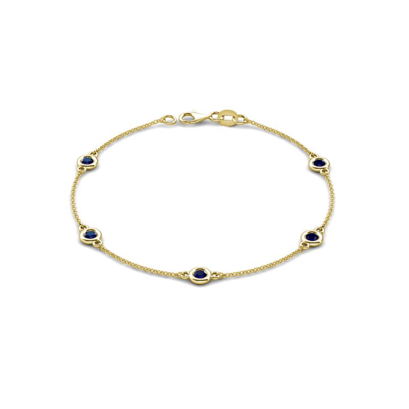 Aizza (5 Stn/4 mm) Blue Sapphire Station Bracelet 