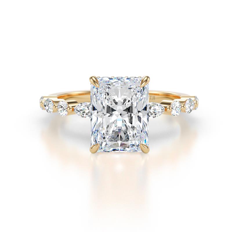 Laila 3.04 ctw IGI Certified Lab Grown Diamond Radiant Shape Hidden Halo Engagement Ring 