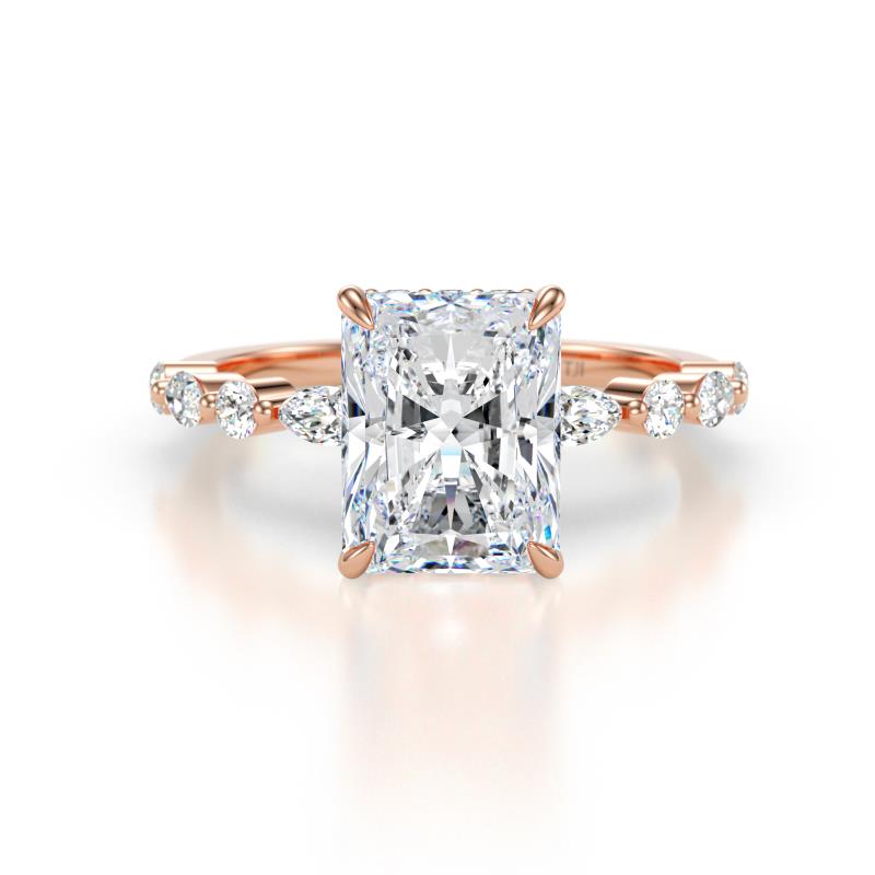Laila 3.04 ctw IGI Certified Lab Grown Diamond Radiant Shape (9x7 mm) Hidden Halo Engagement Ring 