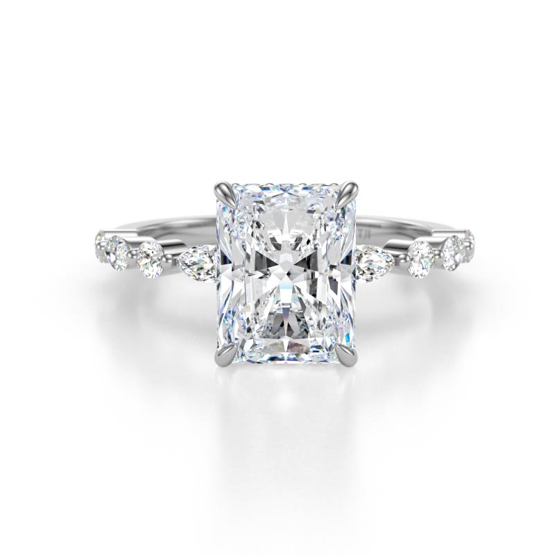 Laila 3.04 ctw IGI Certified Lab Grown Diamond Radiant Shape Hidden Halo Engagement Ring 