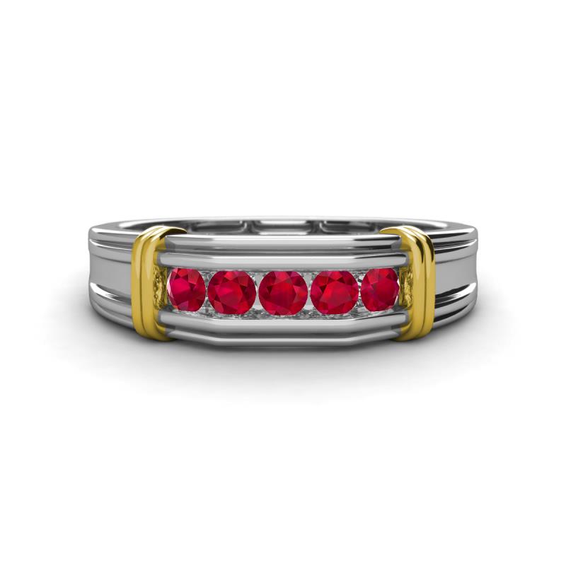 Kevin 0.50 ctw Ruby Men Wedding Band (7.80 mm) 