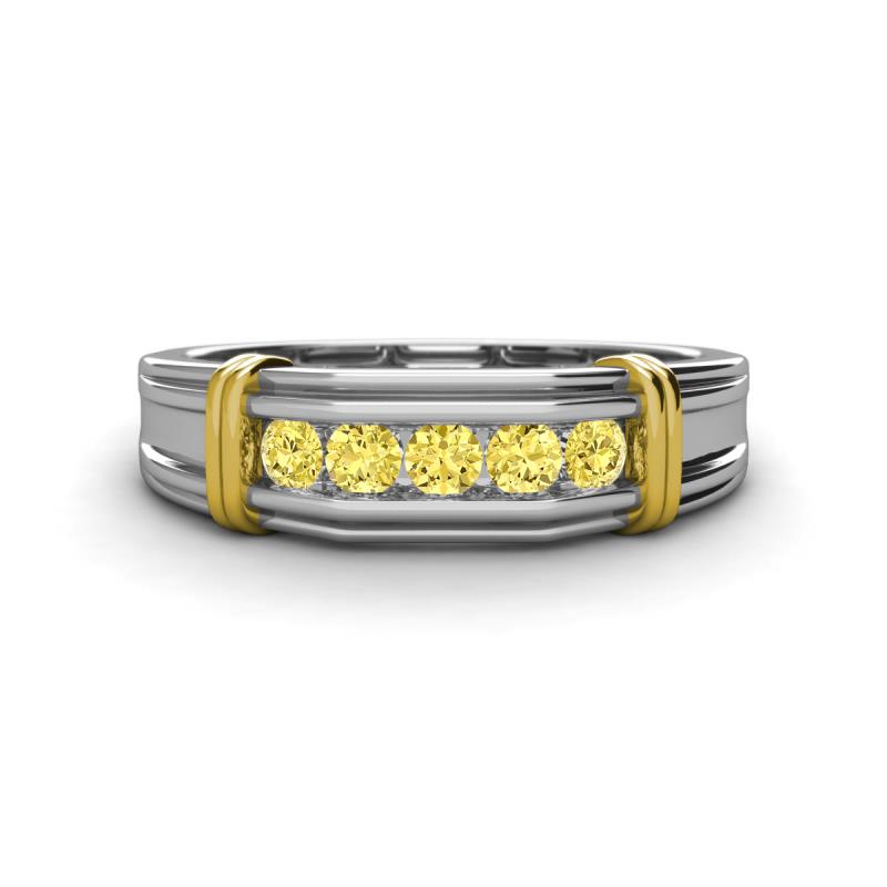 Kevin 0.53 ctw Yellow Sapphire Men Wedding Band (7.80 mm) 