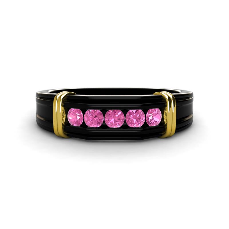 Kevin 0.53 ctw Pink Sapphire Men Wedding Band (7.80 mm) 