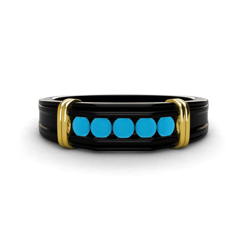 Kevin 0.35 ctw Turquoise Men Wedding Band (7.80 mm) 