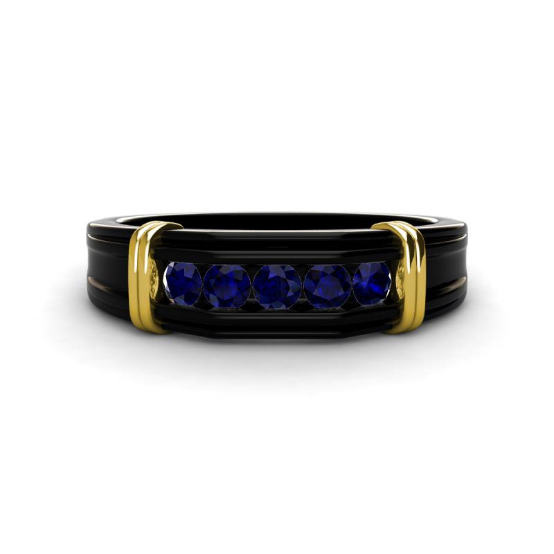 Kevin 0.60 ctw Blue Sapphire Men Wedding Band (7.80 mm) 