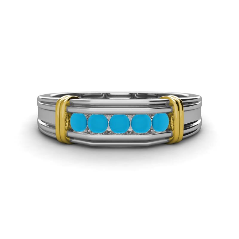 Kevin 0.35 ctw Turquoise Men Wedding Band (7.80 mm) 