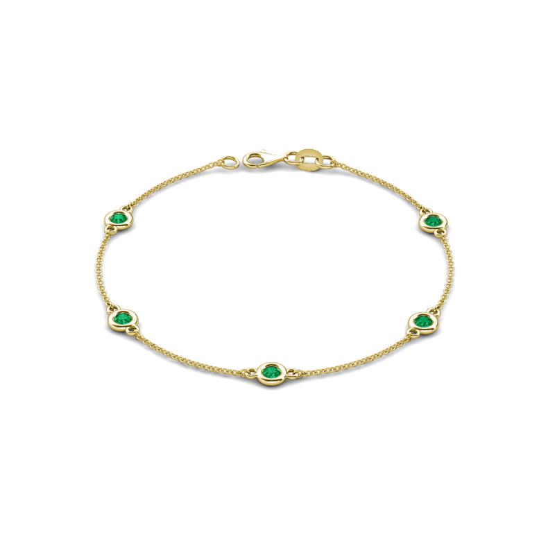 Aizza (5 Stn/4 mm) Emerald Station Bracelet 