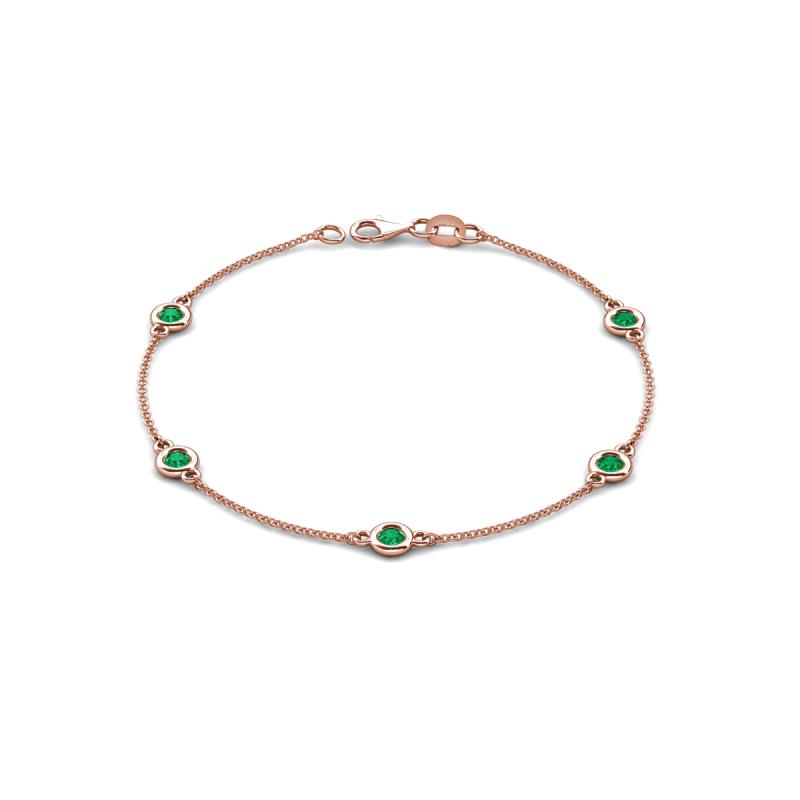 Aizza (5 Stn/4 mm) Emerald Station Bracelet 