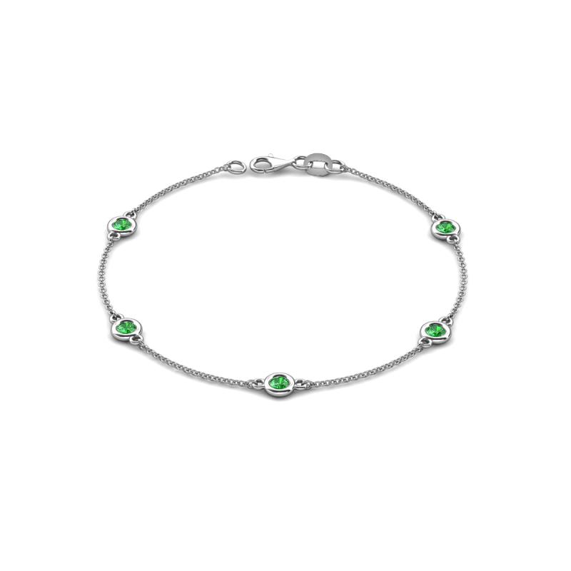 Aizza (5 Stn/4 mm) Green Garnet Station Bracelet 