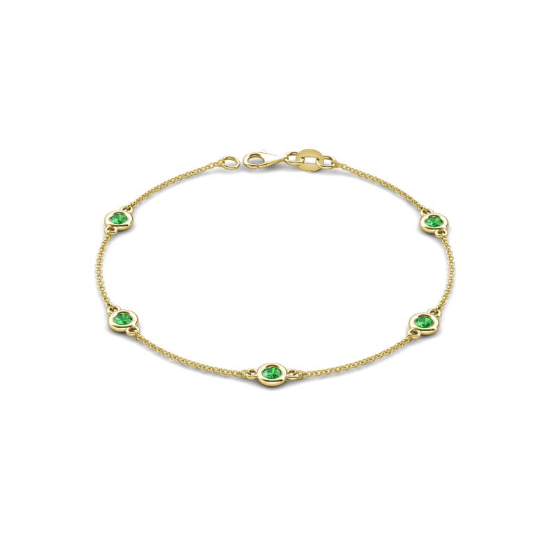 Aizza (5 Stn/4 mm) Green Garnet Station Bracelet 