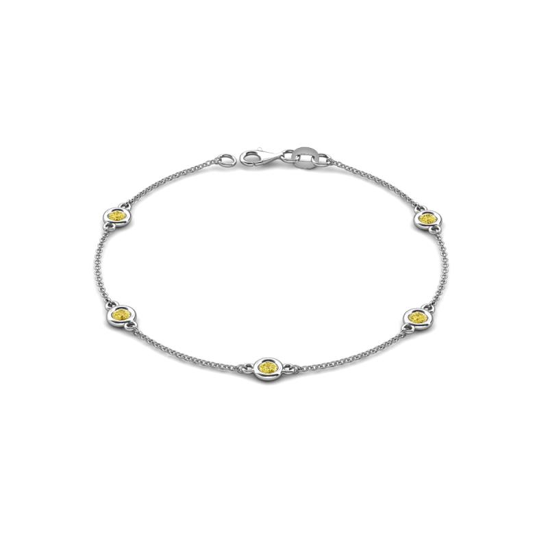 Aizza (5 Stn/4 mm) Yellow Sapphire Station Bracelet 