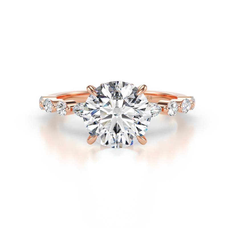 Laila 2.08 ctw Moissanite (8.00 mm) Hidden Halo Engagement Ring 