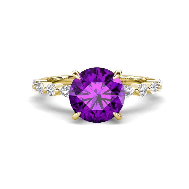 Laila 2.38 ctw Amethyst (8.00 mm) Hidden Halo Engagement Ring 