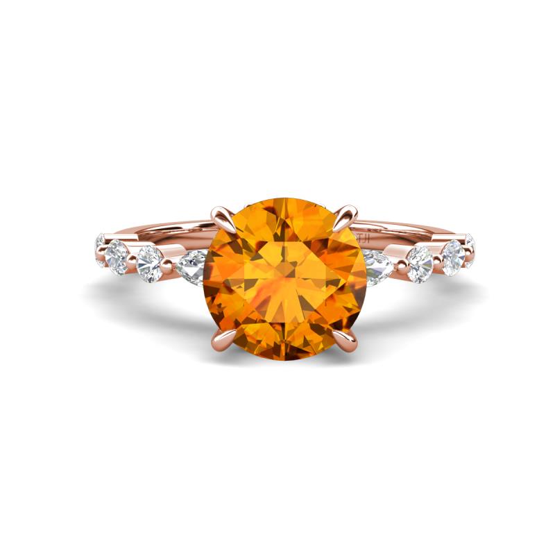 Laila 2.38 ctw Citrine (8.00 mm) Hidden Halo Engagement Ring 