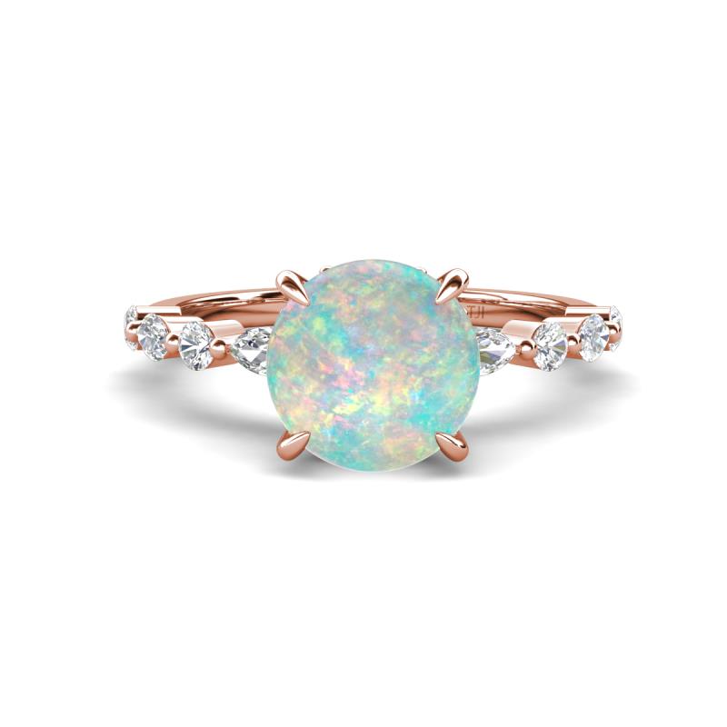 Laila 1.88 ctw Opal (8.00 mm) Hidden Halo Engagement Ring 