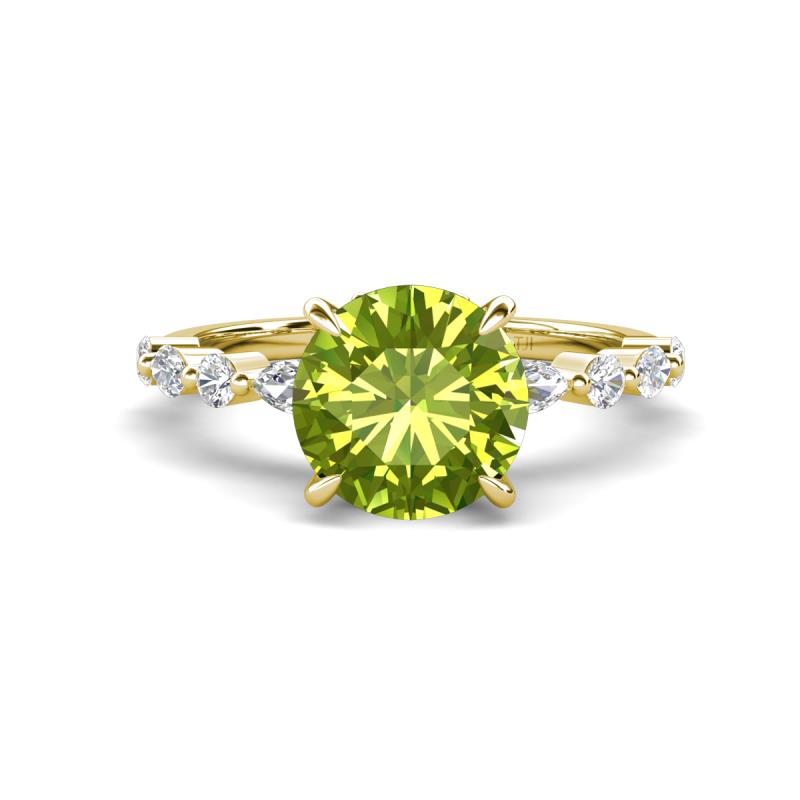 Laila 2.28 ctw Peridot (8.00 mm) Hidden Halo Engagement Ring 