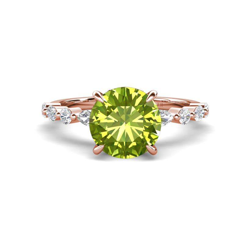 Laila 2.28 ctw Peridot (8.00 mm) Hidden Halo Engagement Ring 