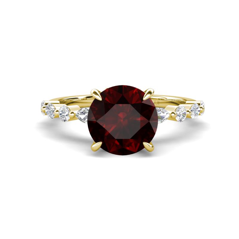 Laila 2.74 ctw Red Garnet (8.00 mm) Hidden Halo Engagement Ring 