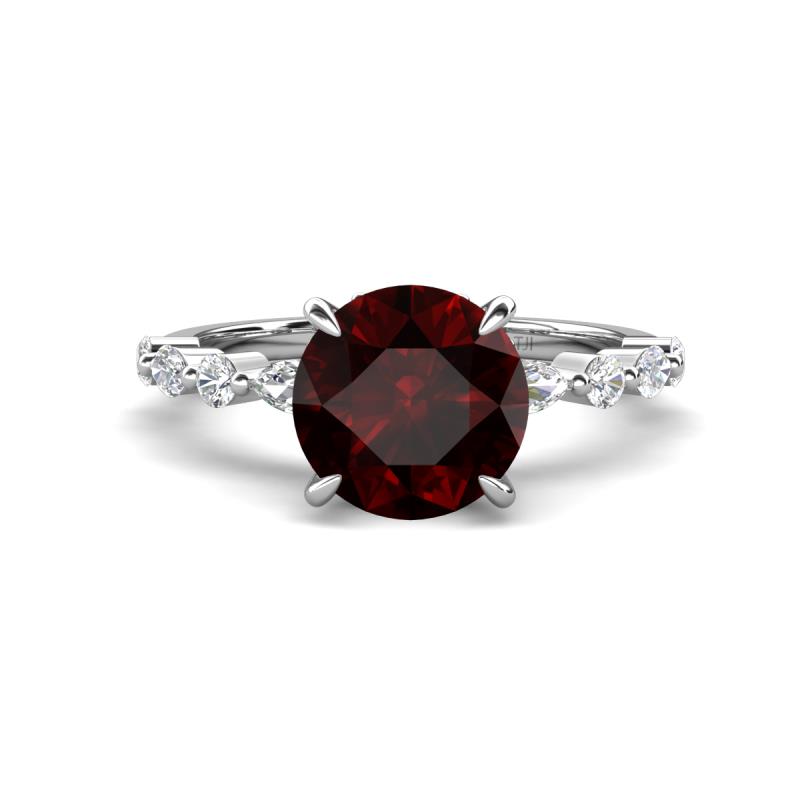 Laila 2.74 ctw Red Garnet (8.00 mm) Hidden Halo Engagement Ring 