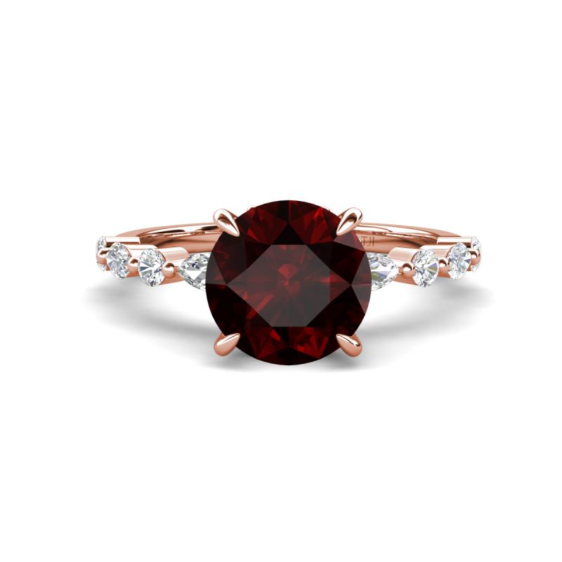 Laila 2.74 ctw Red Garnet (8.00 mm) Hidden Halo Engagement Ring 