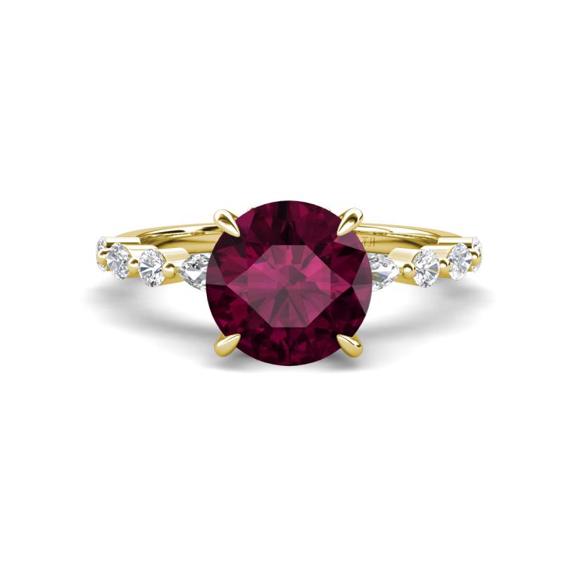 Laila 2.74 ctw Rhodolite Garnet (8.00 mm) Hidden Halo Engagement Ring 