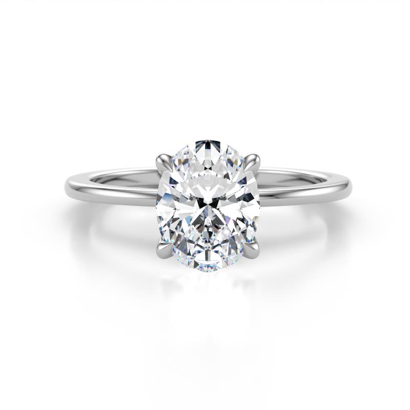 Morgan 2.58 ctw IGI Certified Lab Grown Diamond Oval Shape with Prong Studded Natural Diamond Solitaire Plus Engagement Ring 