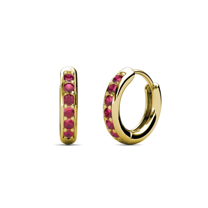 14k Yellow Gold Petite Ruby Leverback Earrings 