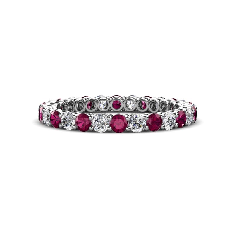 Tiffany 2.40 mm Rhodolite Garnet and Lab Grown Diamond Eternity Band 