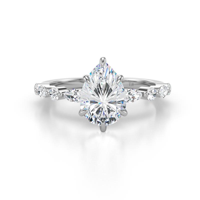 Laila 2.24 ctw IGI Certified Lab Grown Diamond Pear Shape (9x6 mm) Hidden Halo Engagement Ring 
