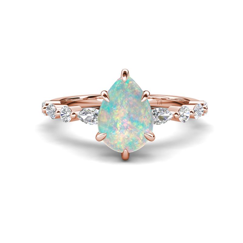 Laila 1.21 ctw Opal Pear Shape (9x6 mm) Hidden Halo Engagement Ring 