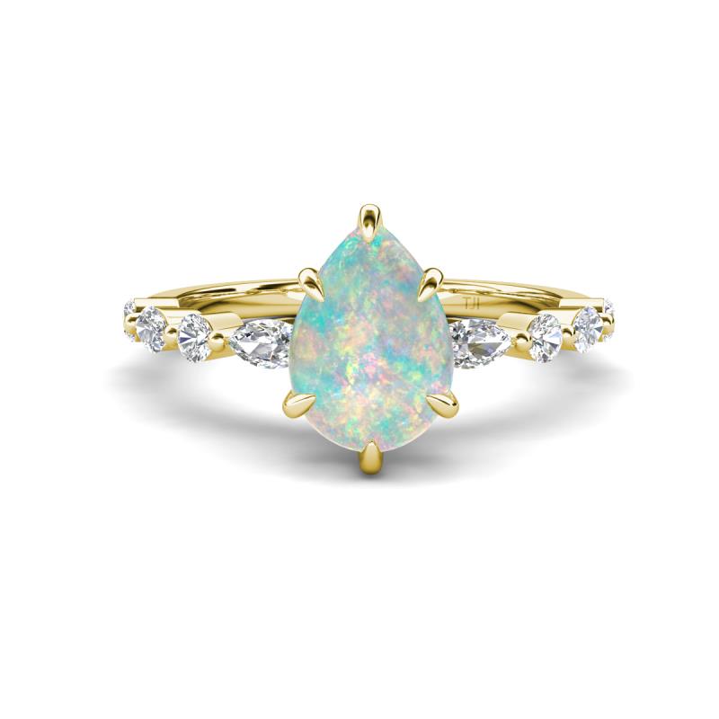 Laila 1.21 ctw Opal Pear Shape (9x6 mm) Hidden Halo Engagement Ring 