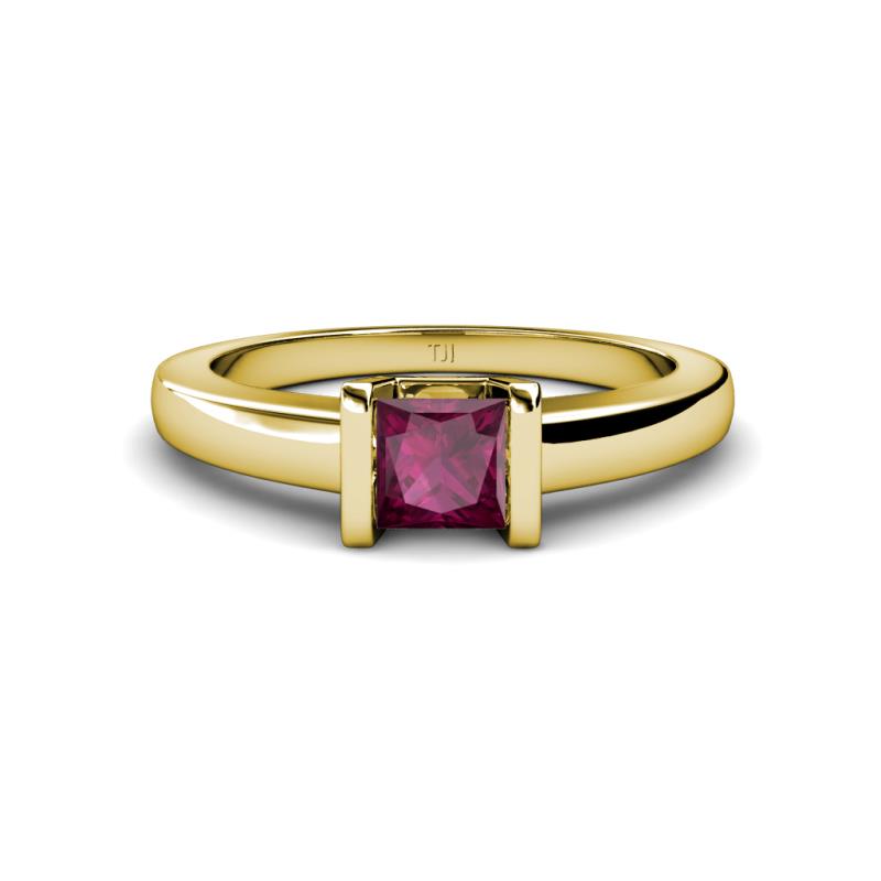 Izna Princess Cut Rhodolite Garnet Solitaire Engagement Ring 