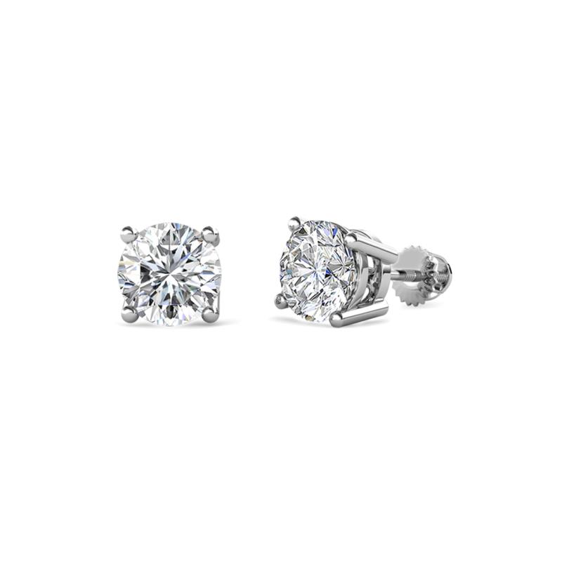 Alina 2.40 ctw Round Moissanite (7.00 mm) Four Prongs Solitaire Stud Earrings 