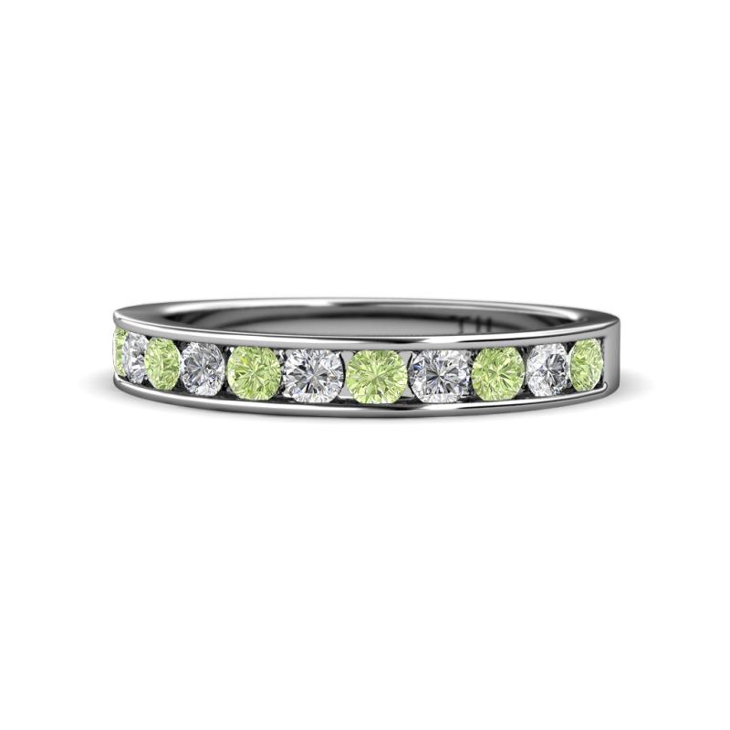 Kathiryn 3.00 mm Peridot and Lab Grown Diamond 11 Stone Wedding Band 