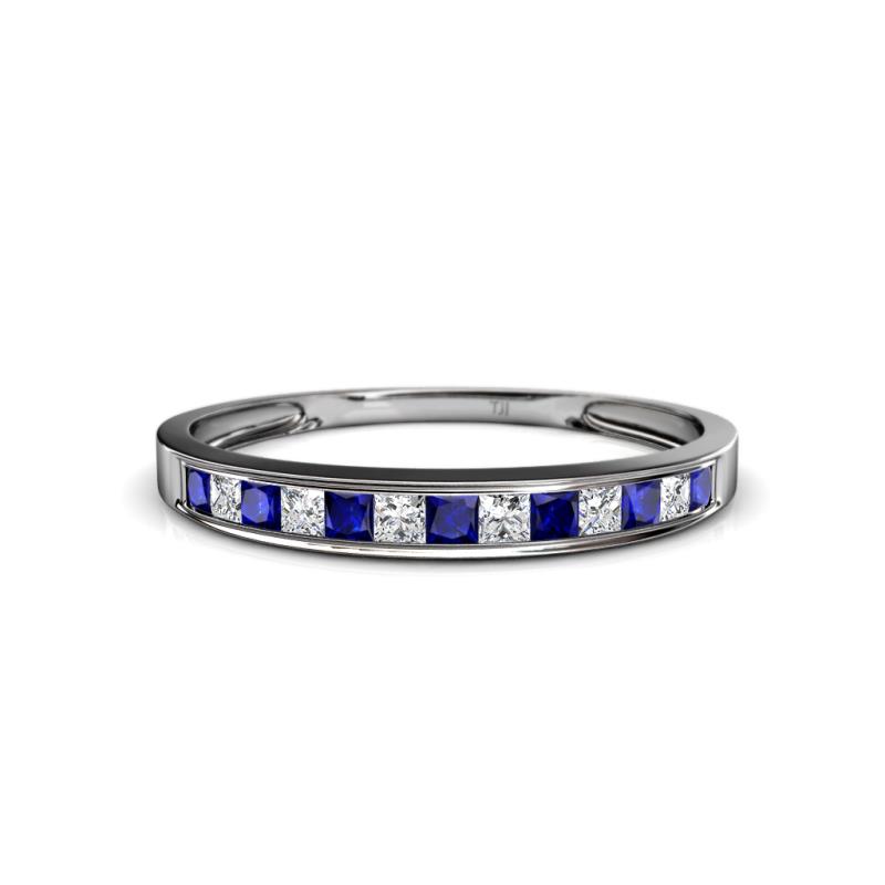 Aqilia 0.75 ctw Blue Sapphire and Lab Grown Diamond 2.00 mm Wedding Band 
