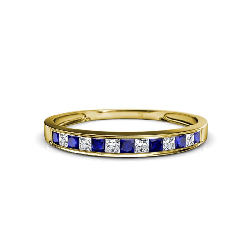 Aqilia 0.75 ctw Blue Sapphire and Lab Grown Diamond 2.00 mm Wedding Band 