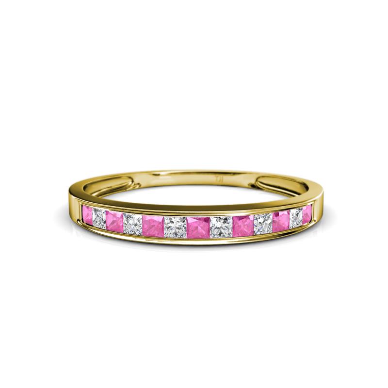 Aqilia 0.75 ctw Pink Sapphire and Lab Grown Diamond 2.00 mm Wedding Band 