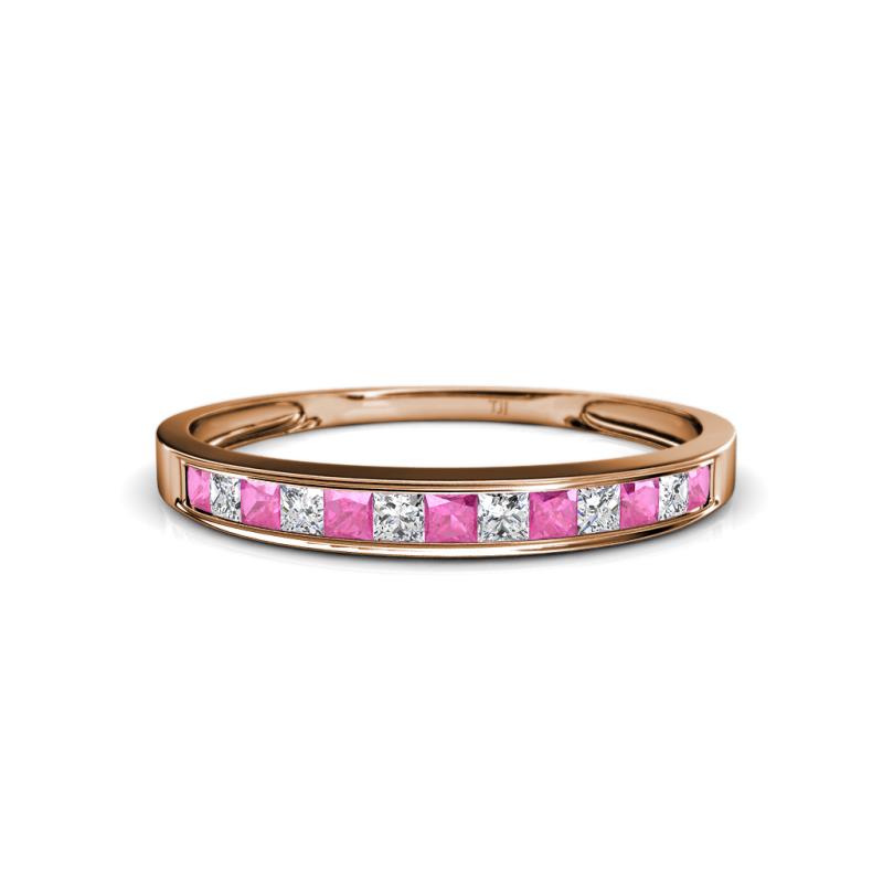 Aqilia 0.75 ctw Pink Sapphire and Lab Grown Diamond 2.00 mm Wedding Band 