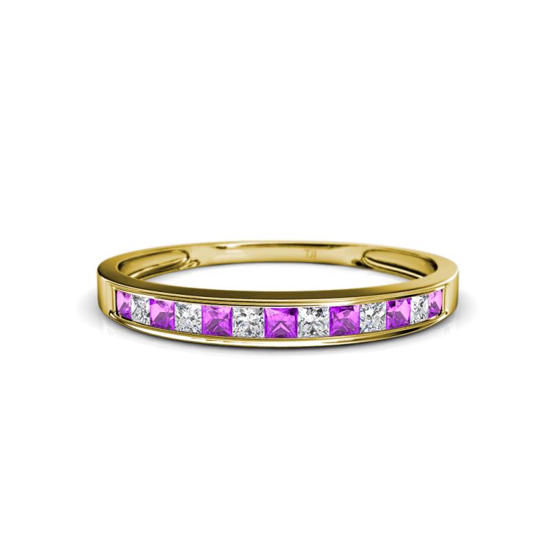 Aqilia 0.75 ctw Amethyst and Lab Grown Diamond 2.00 mm Wedding Band 