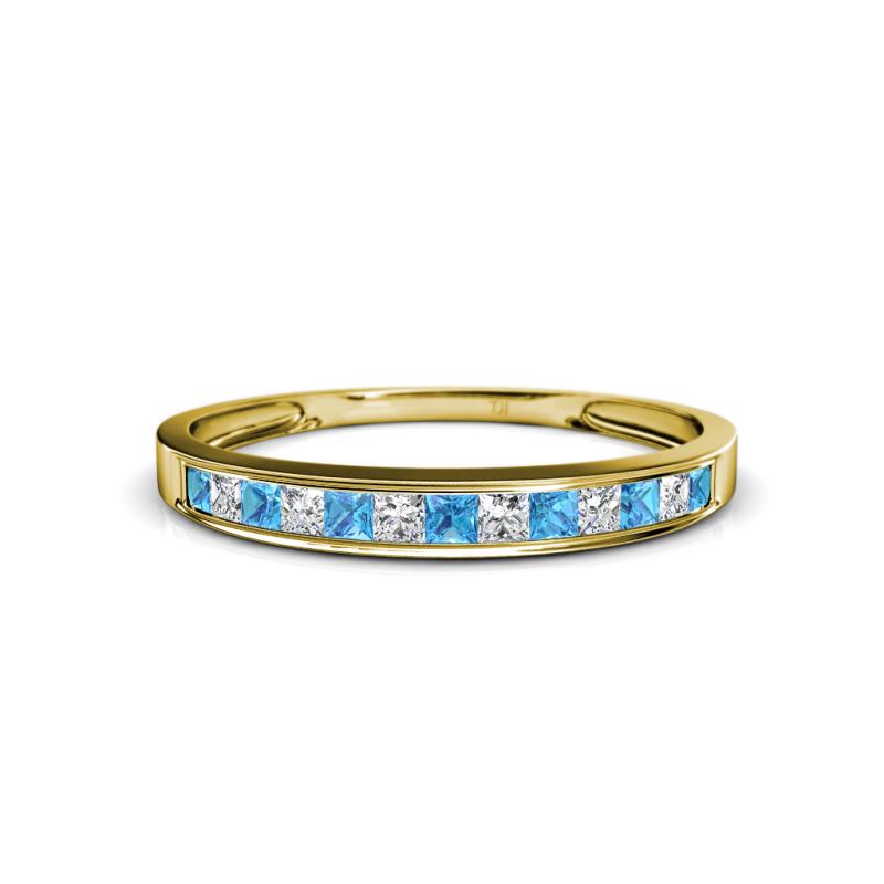 Aqilia 0.75 ctw Blue Topaz and Lab Grown Diamond 2.00 mm Wedding Band 