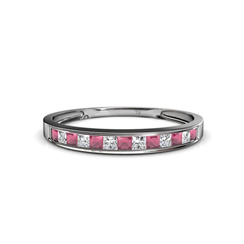 Aqilia 0.75 ctw Rhodolite Garnet and Lab Grown Diamond 2.00 mm Wedding Band 