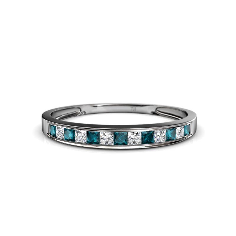 Aqilia 2.00 mm London Blue Topaz and Lab Grown Diamond Wedding Band 