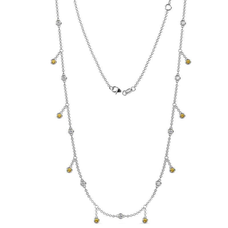 Belina 0.45 ctw (17 Stn/2mm) Round Citrine and Lab Grown Diamond Drop Station Necklace 