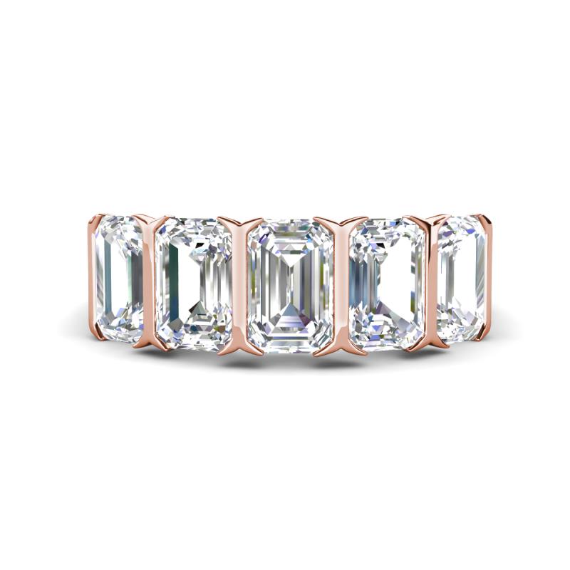 Brianna 2.75 ctw Emerald Shape Moissanite (6X4 mm) Five Stone Wedding Band 
